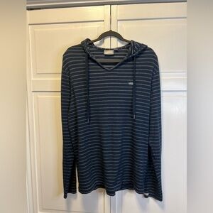 Vans Knit Pullover With Hoodie Size Men’s XL Color Navy Blue With Stripes